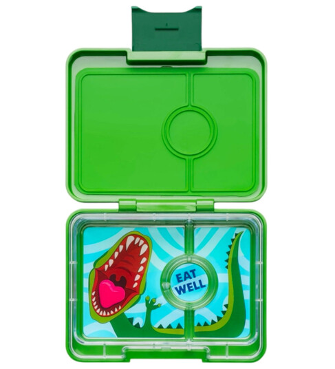 Yumbox Snack 3 Sections Lunchbox Jurassic Green/Dinosaur