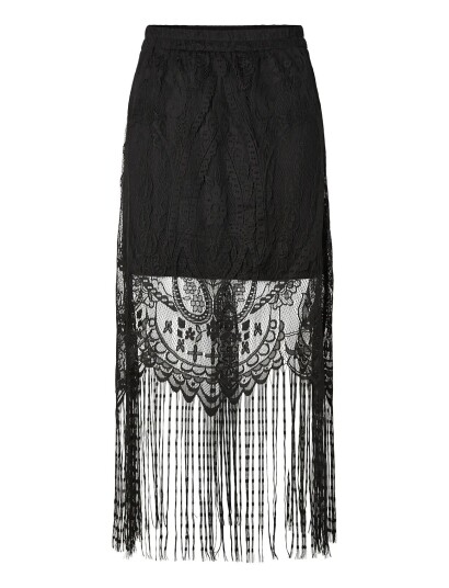 Pieces Pcclair Hw Ankle Lace Tassels Skirt Kca Black S Pieces Pcclair Hw Ankle Lace Tassels Skirt Kca Black S