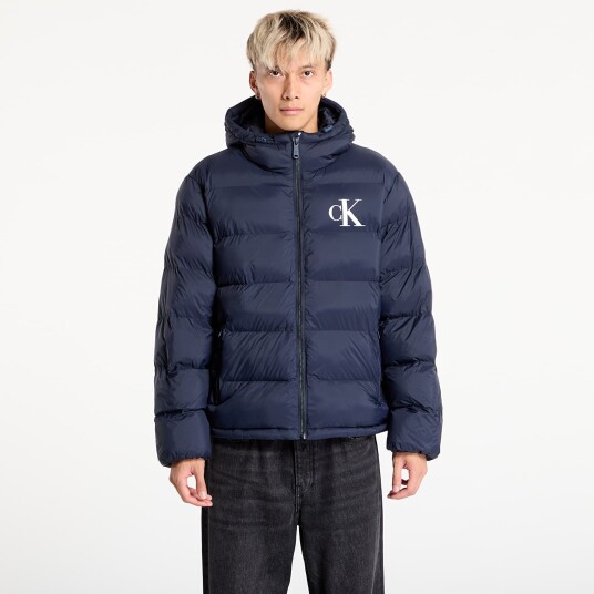 Calvin Klein Jeans Ls Nylon Monogram Puffer Jkt - Navy - S