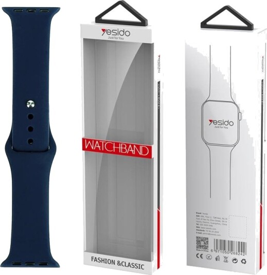 Yesido WB44 Silikonrem for Apple Watch 42/44/45mm Mørkeblå Yesido WB44 Silikonrem for Apple Watch 42/44/45mm Mørkeblå
