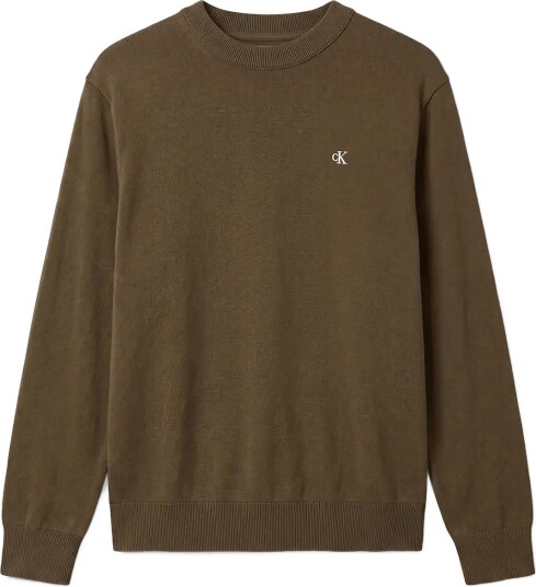 Calvin Klein Jeans Ls Eu Clsc Cttn Crwnk Swtr 12Gg Khaki green XS