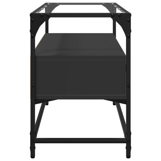 TV-benk med glasstopp svart 80x35x51 cm konstruert tre 846059 TV-benk med glasstopp svart 80x35x51 cm konstruert tre 846059