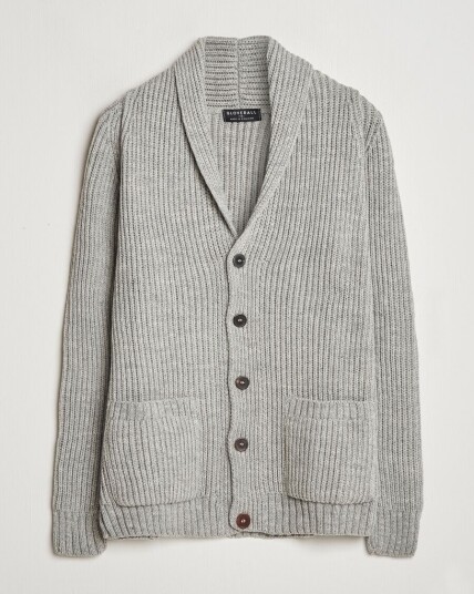Gloverall Shawl Collar Cardigan Light Grey