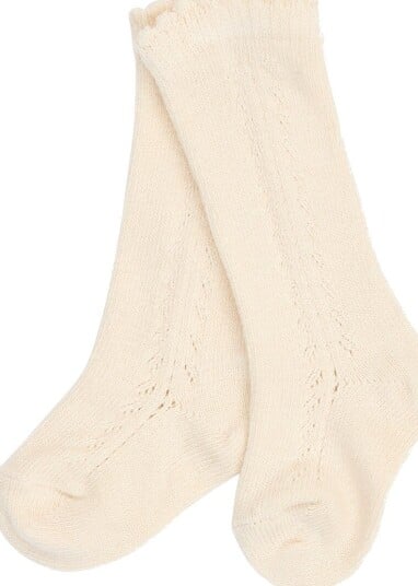 Müsli Knestrømper Hullmønster/Blonder Havre Müsli 16/18 Sokker Beige Hvit 16 18