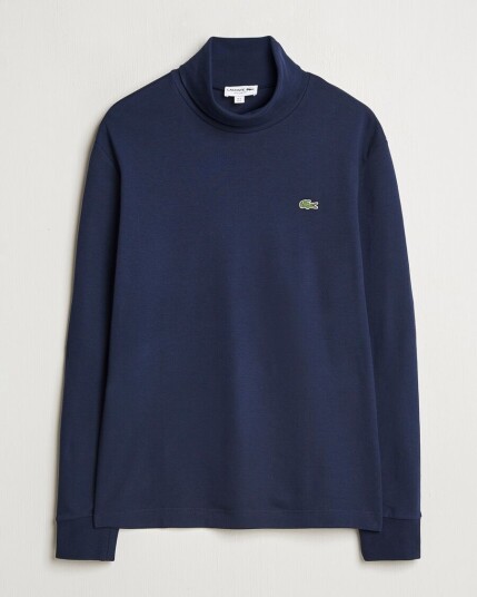 Lacoste Interlock Cotton Rollneck Navy