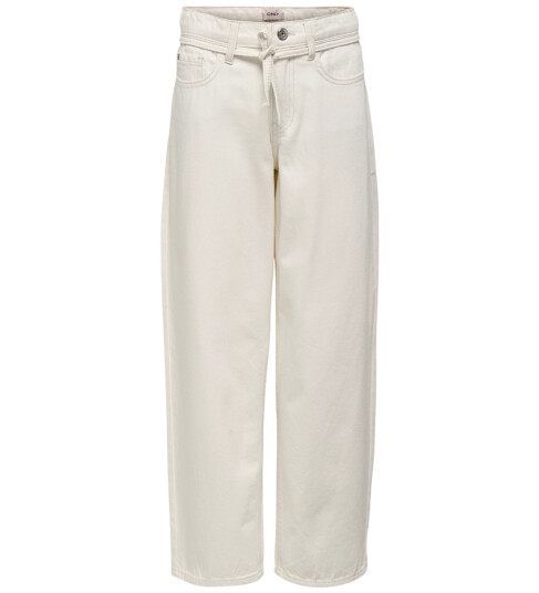 Kids Only Jeans Straight KogGianna Ecru 10 år 140 Jeans Beige Hvit