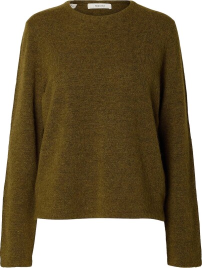 Selected Women Genser Slwlulu New Ls Knit O Neck Natur