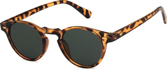 Leopard runde solbriller mørkt glass + senil streng