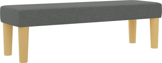  Box Spring Seng med Madrass & Benk Mørkegrå 140x200 cm Stoff