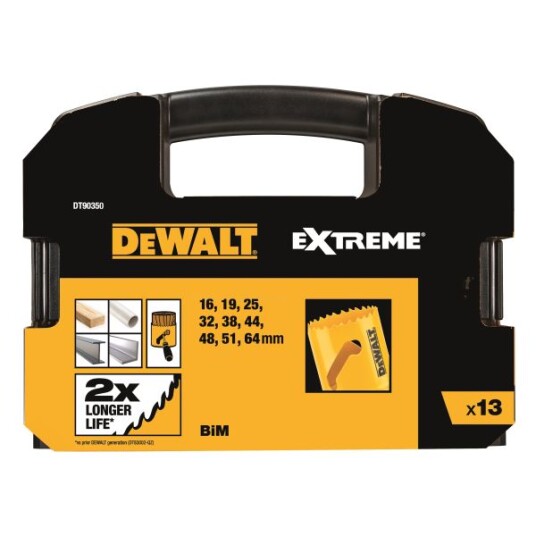 Dewalt DT90350-QZ Hullsagsett for tre metall og plast 13 deler Maskintilbehør & forbruk