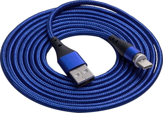 Akyga Ak-Usb-43 Usb-Kabel Usb Hann Til Usb-C Hann Magnetisk 5 / 9 V 3 A 2 M Usb Power Delivery 18 W Blå