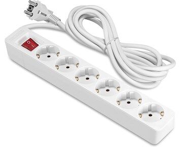 ON Extension lead 6-way socket grounded with switch 1.5m ON Extension lead 6-way socket grounded with switch 1.5m
