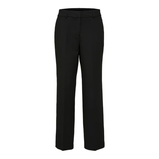 Selected Femme Rita Mid Waist Wide Pant Sort 38/30