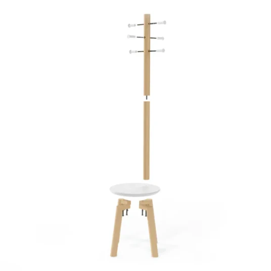 Umbra Pillar Stumtjener med krakk natur hvit
