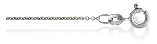 Rund anker veneziansk kjede i 585 hvitt gull 1,1 mm, 40 cm