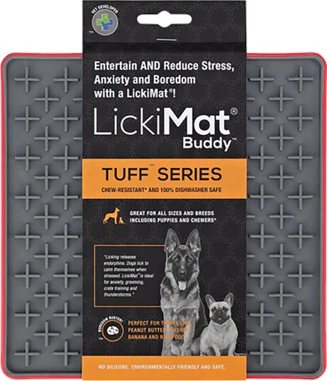 Lickimat Buddy Tuff Slikkematte 20 cm Rød