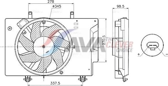 AVA COOLING SYSTEMS FD7709 Kjølevifte AVA COOLING SYSTEMS FD7709 Kjølevifte