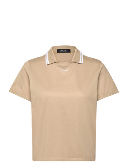 Ralph Lauren Golf Jersey Layered Collar Polo Shirt Beige L