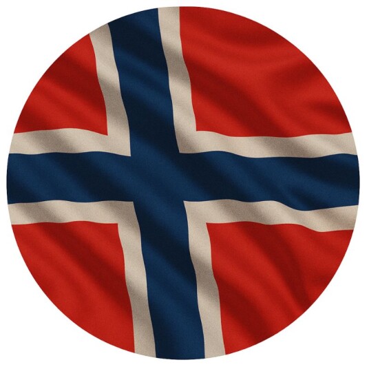 Kakebilde Norsk Flagg Rund 20cm Kakebilde Norsk Flagg Rund 20cm