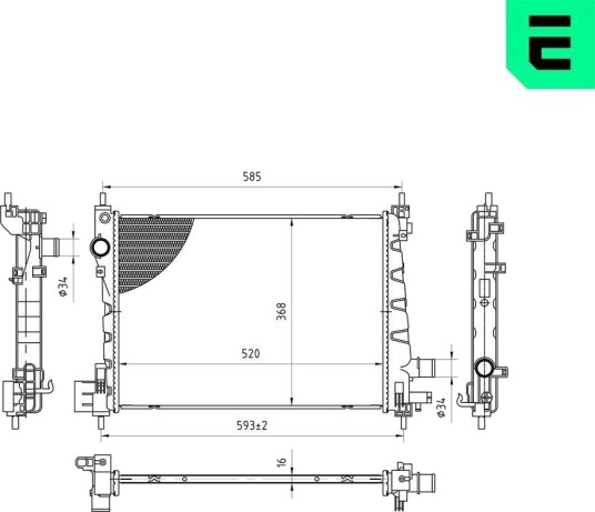 ERA 673431 Radiator motorkjøling