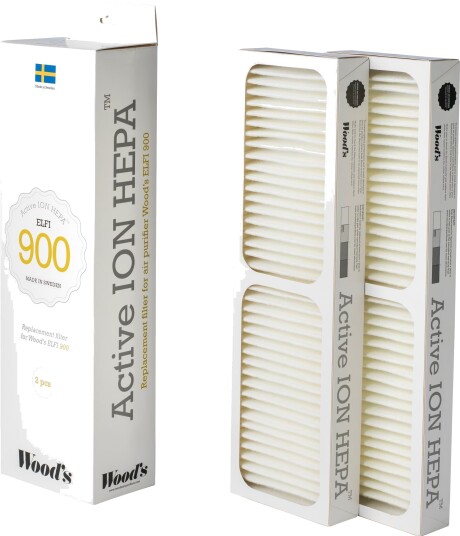 Wood s Active ION HEPA filter for luftrenser WHE901 (2-pakning) Wood s Active ION HEPA filter for luftrenser WHE901 (2-pakning)