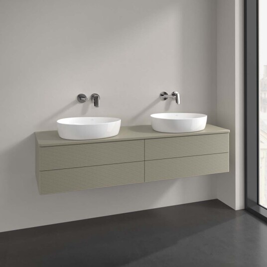Villeroy & Boch Antao Servantskap med 4 skuffer 160x50x36 cm u/lys Steingrå Matt Villeroy & Boch Antao Servantskap med 4 skuffer 160x50x36 cm u/lys Steingrå Matt