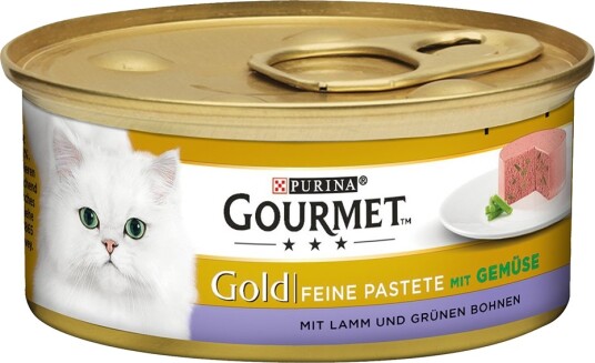 Gourmet våtfôr Gold Fine Paté Våtfôr & Grønne Bønner Lam 48x85 g