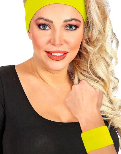 2 Stk Gule Svettebånd Neon til Arm 2 Stk Gule Svettebånd Neon til Arm