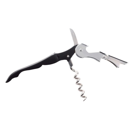 PULSIVA Vinåpner Basic 12.2x1.3x3 cm (LxBxH) Svart/Sølvfarge 2 Stykk / Forpakning