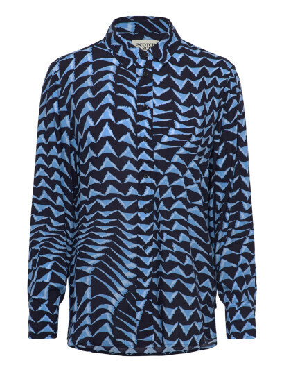 Scotch & Soda Printed Relaxed Fit Shirt - Blue - 40 Scotch & Soda Printed Relaxed Fit Shirt - Blue - 40