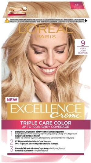 L'Oréal Paris Excellence Crème Hårfarge – 1 Stk. 9 Very Light Blonde L'Oréal Excellence Hårpleie Hårfarge & Tilbehør Hårfarge