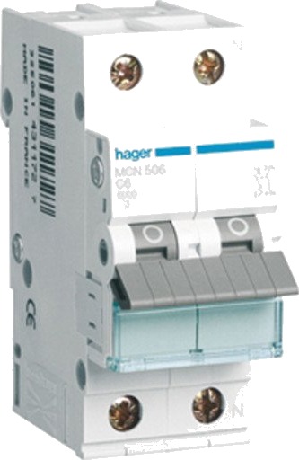 Hager Miniature circuit breaker mcb 1p+n 6ka c-16a (3250614314285)