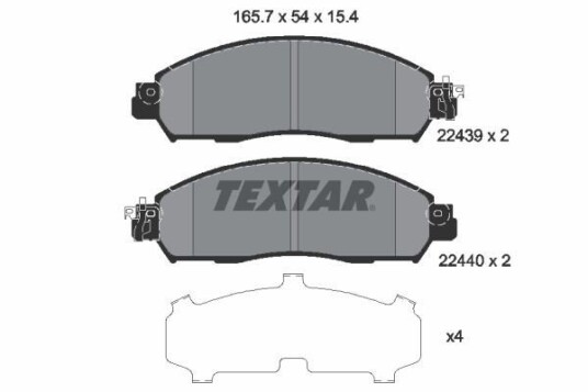 Bremseklosser TEXTAR 2243903 Bremseklosser TEXTAR 2243903