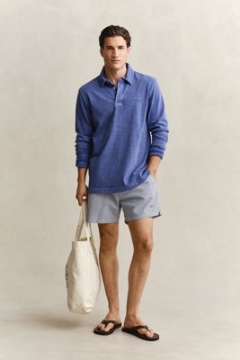 GANT Striped Seersucker Swim Shorts   Blue   XL
