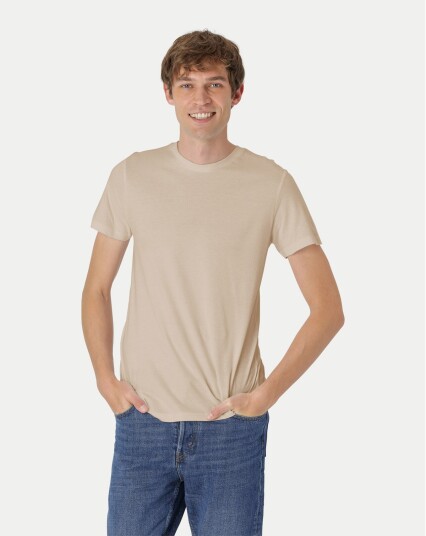 Neutral Organic   Mens Fitted T shirt Beige