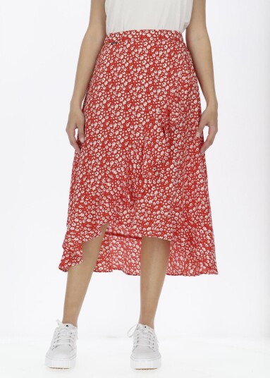 Seaside Sankt Claud Skirt W Red Flower 48 Strandklær