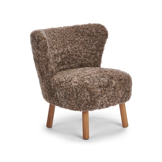 Natures Collection Emily Lounge Chair Korthåret Lysebrun Eik