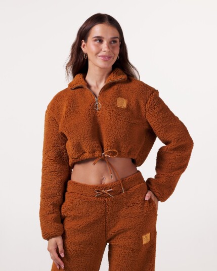 Bumpro Soft Teddy 1/2 Zip Pecan - S