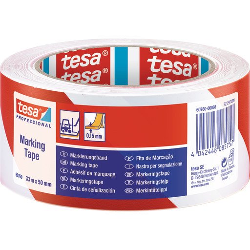 tesa Floor Marking Tape 33m x 50m Rød-Hvit