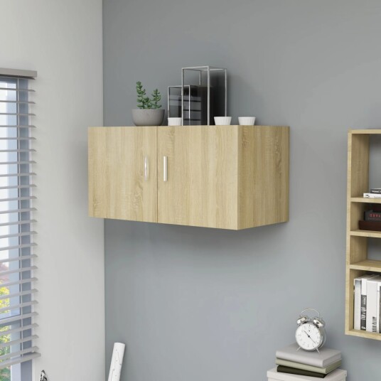 vidaXL Veggmontert skap sonoma eik 80x39x40 cm sponplate vidaXL Veggmontert skap sonoma eik 80x39x40 cm sponplate