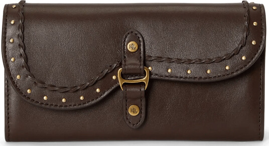 Lauren Ralph Lauren Studded Leather Tasha Continental Wallet Brown ONE SIZE Lauren Ralph Lauren Studded Leather Tasha Continental Wallet Brown ONE SIZE