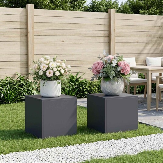 vidaXL Planteholder 2 pcs Antrasitt 40 x 40 x 40 cm Galvanisert stål