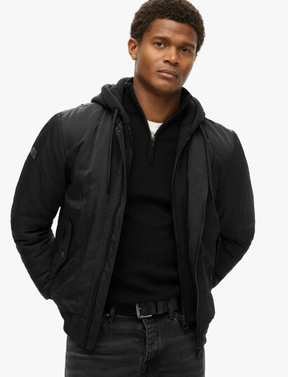 Superdry Military Hooded Ma1 Jacket Black S Superdry Military Hooded Ma1 Jacket Black S