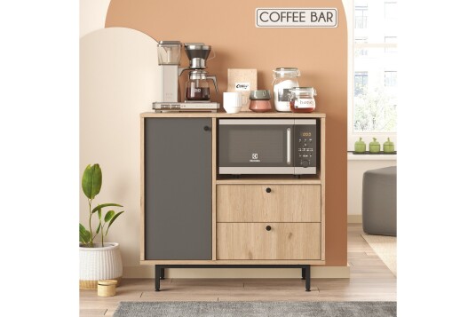 Donae Kommode 88 cm Eik/Antrasitt