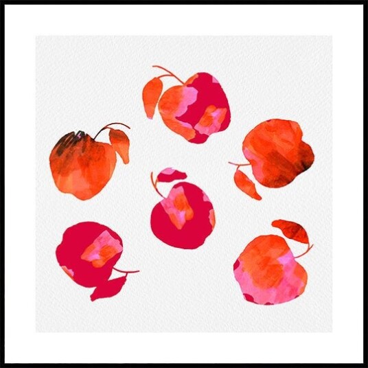 Apple Chiffon Pink Orange Plakat Plakat / 70x70cm