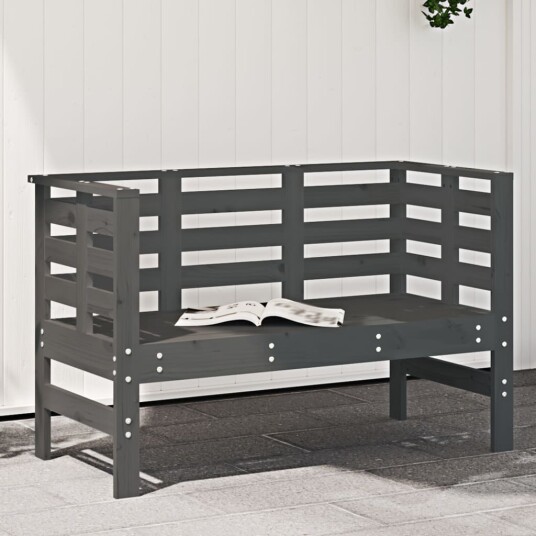 Hagebenk grå 111,5x53x71 cm heltre furu 825137 Hagebenk grå 111,5x53x71 cm heltre furu 825137