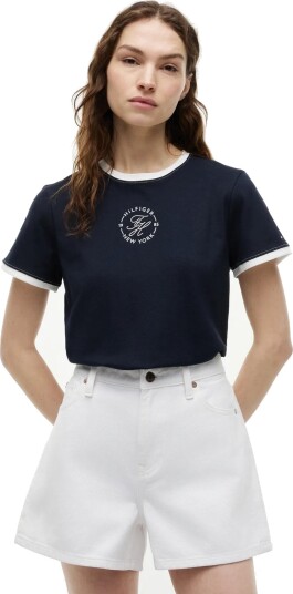 Tommy Hilfiger Th Roundal Reg C Nk Ss Tee Navy L