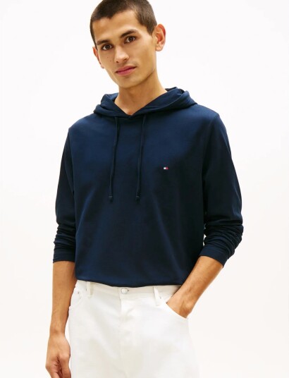 Tommy Hilfiger New Hooded Ls Tee Navy L Tommy Hilfiger New Hooded Ls Tee Navy L