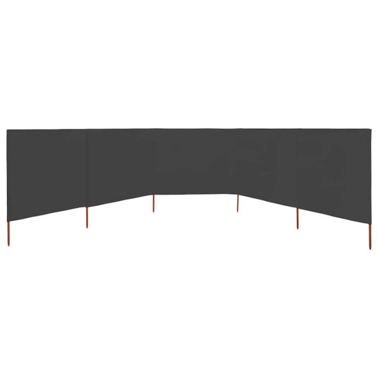vidaXL Vindskjerm 5 paneler stoff 600x160 cm antrasitt