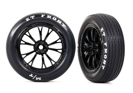 Traxxas 9474 Tires & Wheels Front Black 2 Drag SlashG